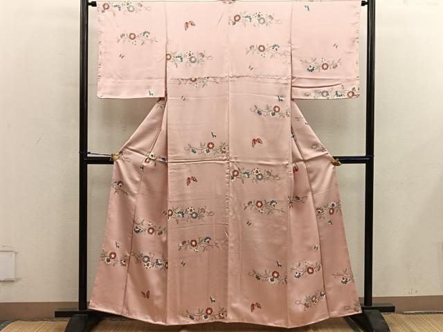 平和屋着物■上質な小紋 舞蝶花文 金彩 正絹 逸品 BAAY0063mz