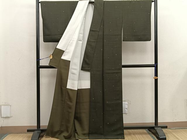 平和屋着物●上質な小紋 箔散らし文 正絹 逸品 BAAY0070mz