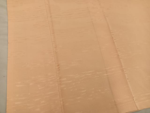 平和屋着物■上質な色無地 エ霞地紋 杏色 正絹 逸品 BAAY0077mz