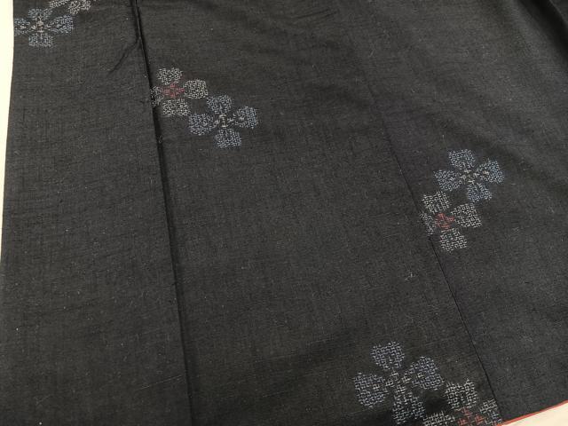 平和屋着物■結城紬 草花文 正絹 逸品 BAAY0083mz