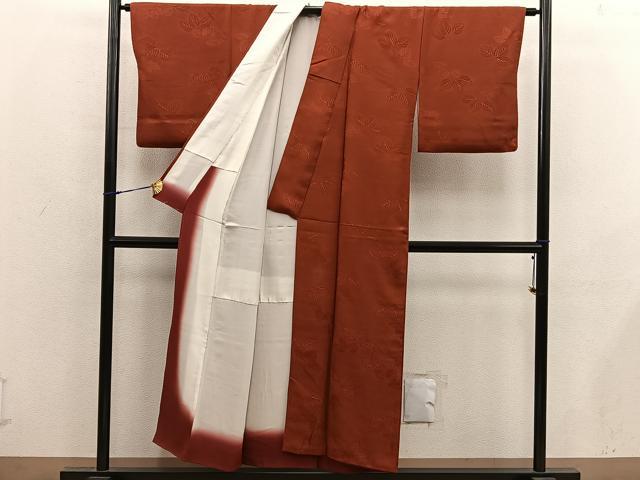 平和屋着物●上質な小紋 草葉地紋 地紋起こし 正絹 逸品 BAAY0085mz