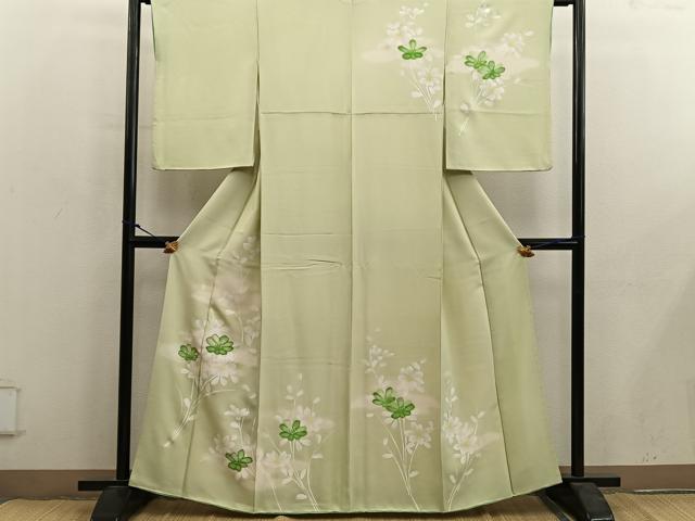 平和屋着物■訪問着 駒刺繍 枝花文 暈し染め 正絹 逸品 BAAY0097mz