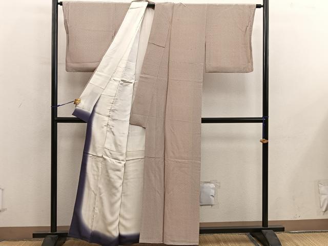 平和屋着物■上質な小紋 亀甲文 正絹 逸品 BAAY0101mz