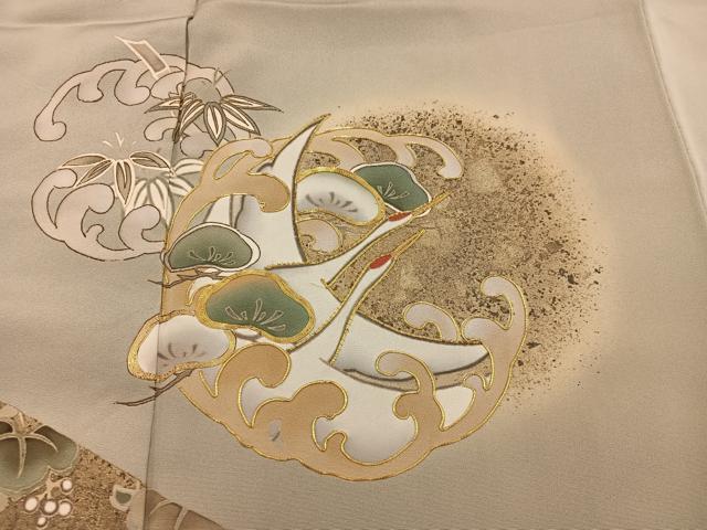 平和屋着物■豪華色留袖 作家物 駒刺繍 飛鶴花文 暈し染め 金彩 正絹 逸品 BAAY0126mz