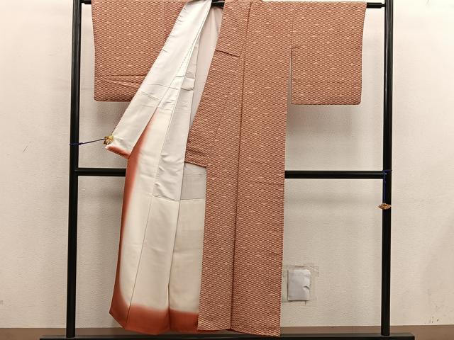 平和屋着物■上質な小紋 檜扇 正絹 逸品 BAAY0128mz