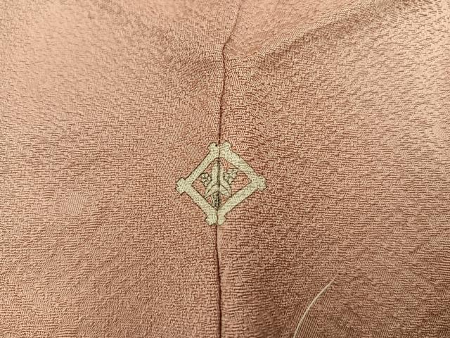 平和屋着物■上質な色無地 霞地紋 櫨染色 正絹 逸品 BAAY0130mz