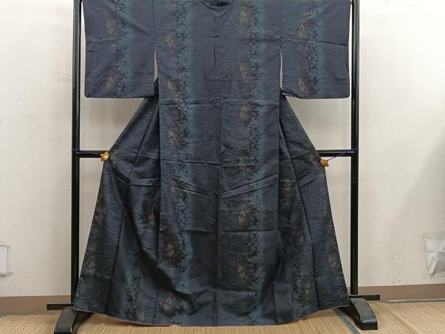 平和屋着物●本場大島紬 流水色紙重ね花文 正絹 逸品 BAAY0134mz