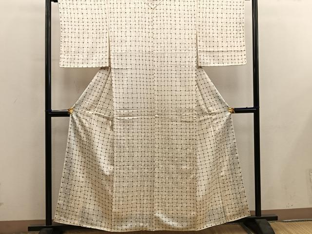 平和屋着物■上質な小紋 幾何学文様 正絹 逸品 BAAY0135mz