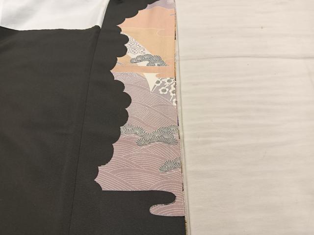 平和屋着物■豪華黒留袖 花車文 金彩 正絹 逸品 BAAY0141mz