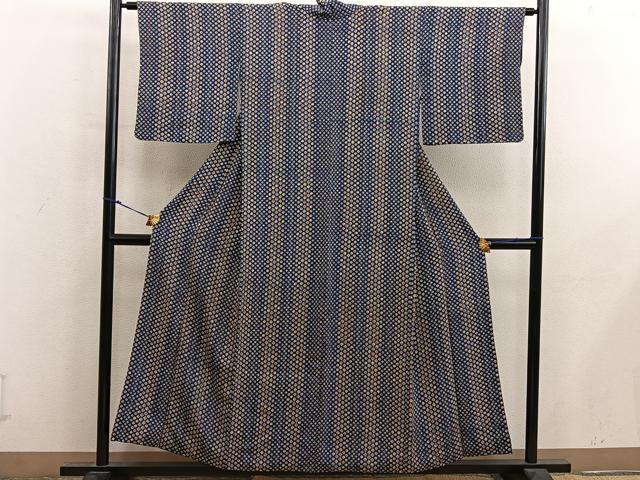 平和屋着物■上質な小紋 型染め 草花文 正絹 逸品 BAAY0146mz