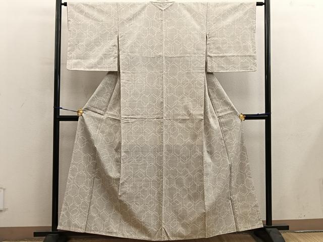 平和屋着物■上質な紬 亀甲文 正絹 逸品 BAAY0151mz