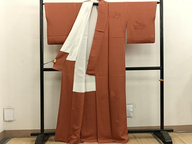 平和屋着物■訪問着 スワトウ刺繍 風景文 正絹 逸品 BAAY0152mz