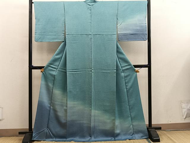 平和屋着物●訪問着 江戸小紋 鮫小紋柄 暈し染め 正絹 逸品 BAAY0158mz