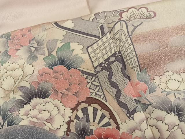 平和屋着物■訪問着 御所車花文 暈し染め 金彩 正絹 逸品 BAAY0170mz