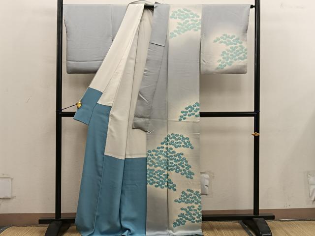 平和屋着物■訪問着 草花文 暈し染め 正絹 逸品 BAAY0181mz
