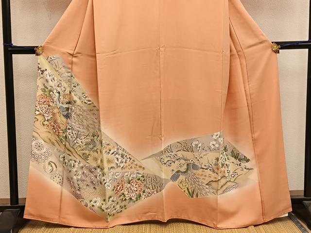 平和屋着物■豪華色留袖 駒刺繍 鳳凰花文 暈し染め 正絹 逸品 BAAY0183mz