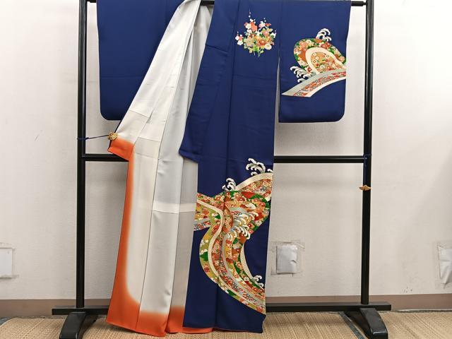 平和屋着物■訪問着 立波亀甲花文 金彩 正絹 逸品 BAAY0187mz
