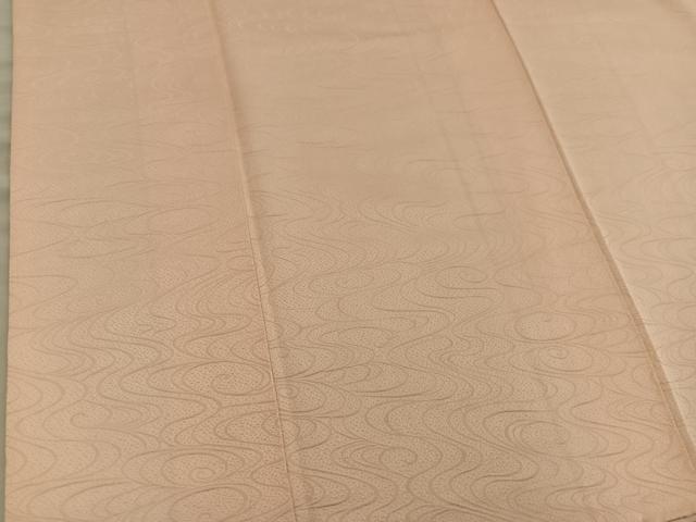 平和屋着物■上質な色無地 流水地紋 杏色 正絹 逸品 BAAY0192mz
