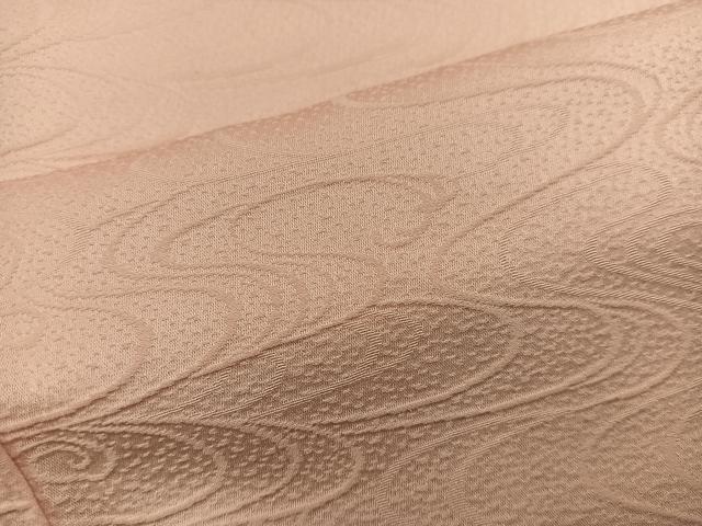 平和屋着物■上質な色無地 流水地紋 杏色 正絹 逸品 BAAY0192mz