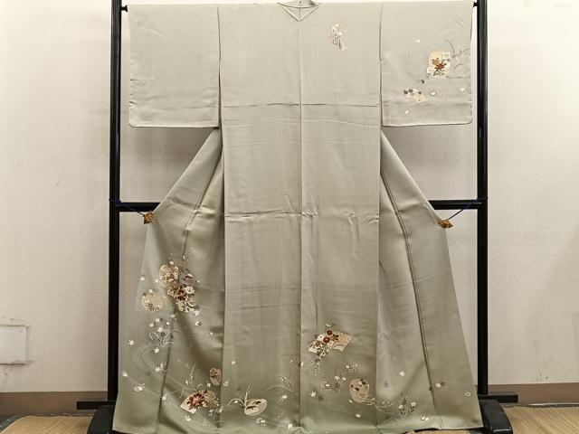 平和屋着物●訪問着 地紙椿花文 金彩 正絹 逸品 BAAY0201mz