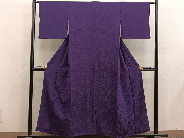 平和屋着物■上質なお召 菊花文 正絹 逸品 BAAY0206mz