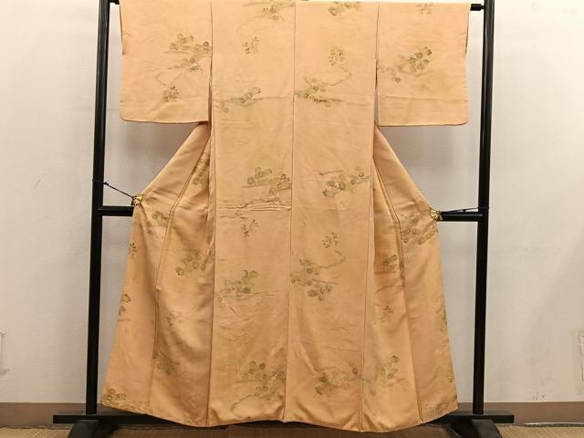 平和屋着物●上質な小紋 雲重ね菊花文 地紋起こし 暈し染め 正絹 逸品 BAAY0230mz