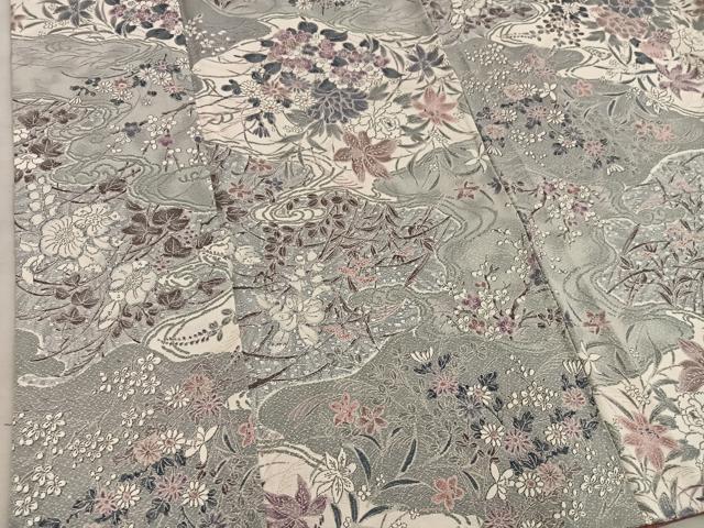 平和屋着物■上質な小紋 菊花文 正絹 逸品 BAAY0238mz
