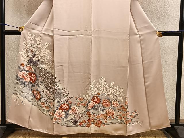 平和屋着物■豪華色留袖 駒刺繍 鳳凰花文 正絹 逸品 BAAY0240mz