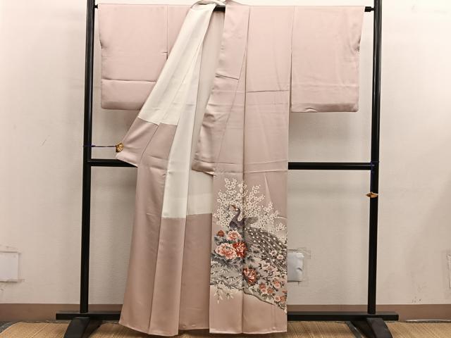 平和屋着物■豪華色留袖 駒刺繍 鳳凰花文 正絹 逸品 BAAY0240mz