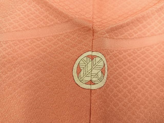 平和屋着物■上質な色無地 雲重ね地紋 黄丹色 正絹 逸品 BAAY0250mz