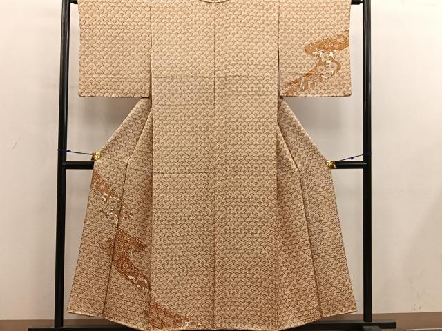 平和屋着物■訪問着 お召地 菊花文 正絹 逸品 BAAY0254mz