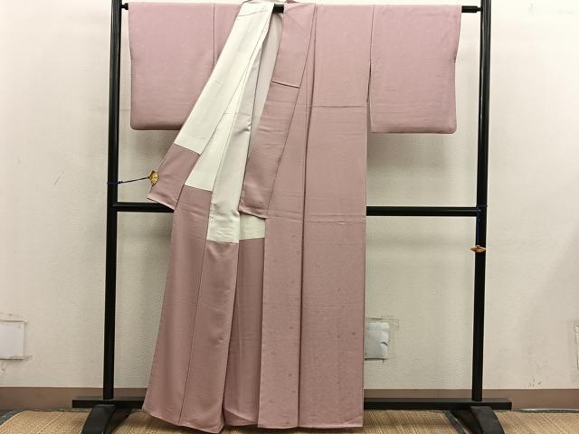 平和屋着物■上質な色無地 草花地紋 宍色 正絹 逸品 BAAY0270mz