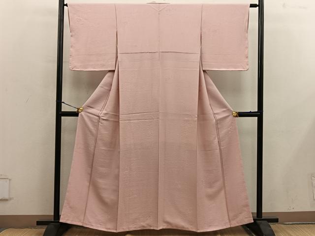 平和屋着物●上質な色無地 花唐草地紋 ときがら茶色 正絹 逸品 BAAY0271mz