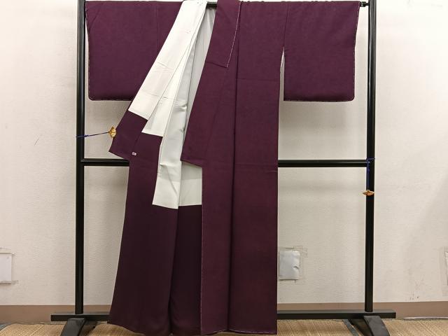 平和屋着物●上質な色無地 円山慶祥 松波風竹 黒鳶色 さが美扱い 正絹 逸品 未使用 BAAY0272mz
