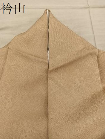 平和屋着物●上質な色無地 草花地紋 飴色 正絹 逸品 BAAY0278mz