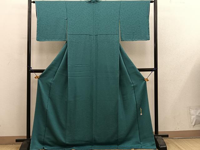 平和屋着物●本草木染作家 圓啓 色無地 草花地紋 天鵞絨色 正絹 逸品 BAAY0280mz