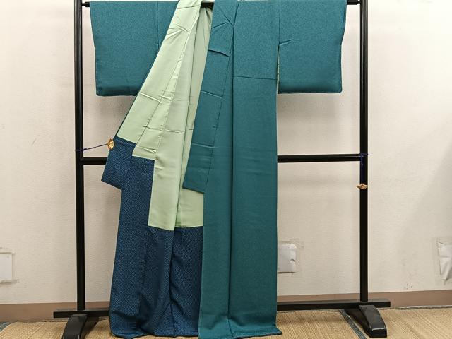 平和屋着物●本草木染作家 圓啓 色無地 草花地紋 天鵞絨色 正絹 逸品 BAAY0280mz