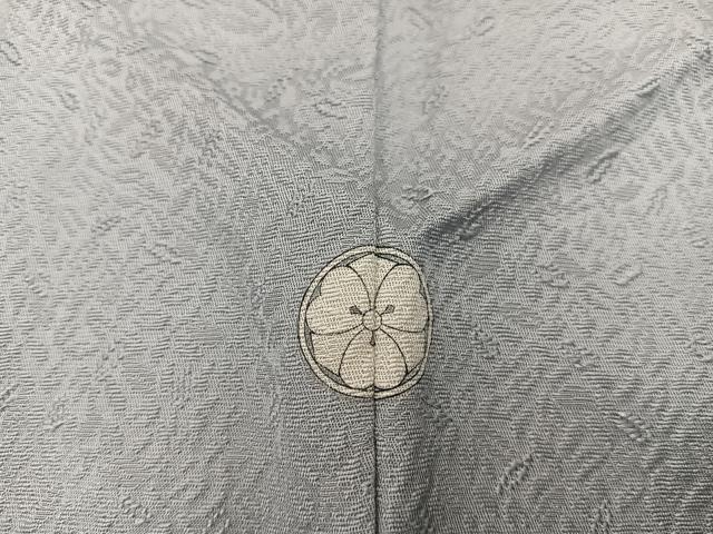 平和屋着物●上質な色無地 草花地紋 利休色 正絹 逸品 BAAY0281mz
