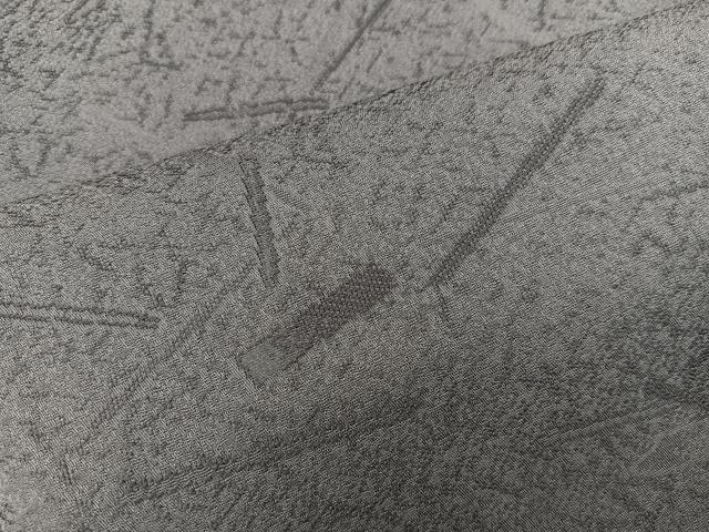 平和屋着物●上質な色無地 幾何学地紋 海松茶色 正絹 逸品 BAAY0282mz