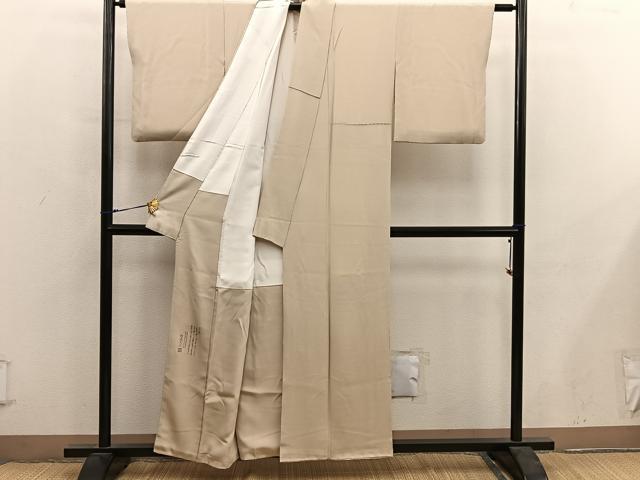 平和屋着物●松尾光琳 色無地 桑染色 鬼しぼ縮緬 正絹 逸品 BAAY0286mz