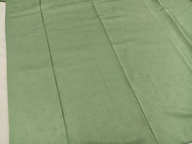 平和屋着物■上質な色無地 草葉地紋 柳茶色 正絹 逸品 BAAY0289mz