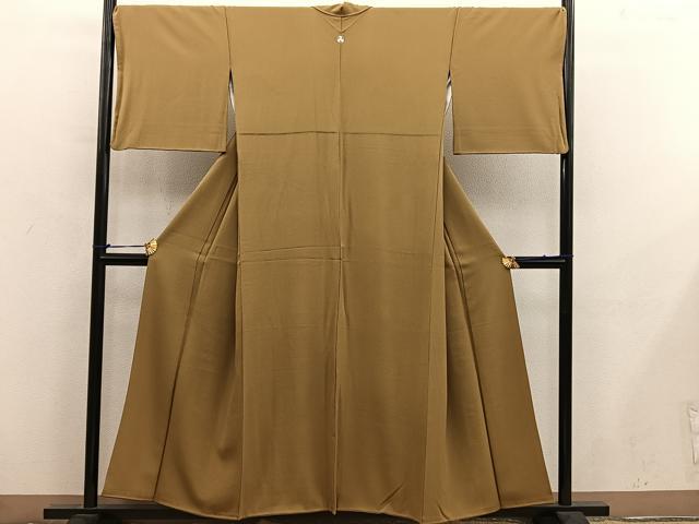 平和屋着物●上質な色無地 桑茶色 正絹 逸品 BAAY0295mz