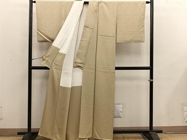 平和屋着物■上質な色無地 菊花地紋 桑染色 正絹 逸品 BAAY0298mz
