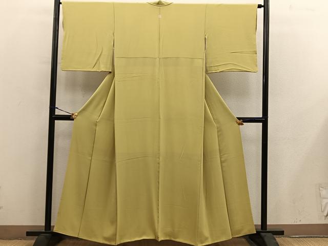 平和屋着物■上質な色無地 作家物 芥子色 正絹 逸品 BAAY0299mz