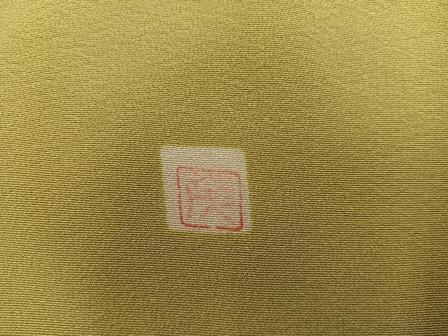 平和屋着物■上質な色無地 作家物 芥子色 正絹 逸品 BAAY0299mz