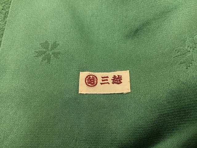 平和屋着物■上質な色無地 作家物 草花地紋 老竹色 三越扱い 正絹 逸品 BAAY0307mz