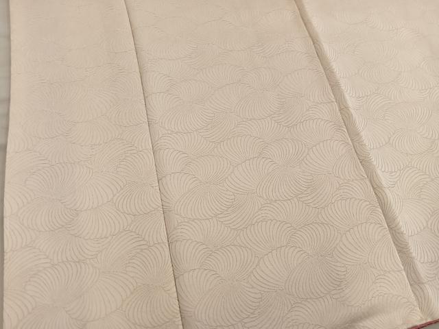 平和屋着物●上質な色無地 幾何学地紋 薄黄色 金通し地 正絹 逸品 BAAY0314mz