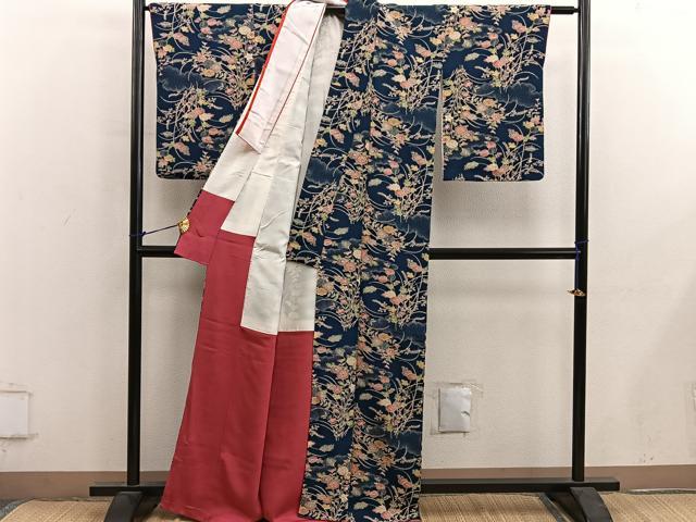 平和屋着物■上質な小紋 菊花文 正絹 逸品 BAAY0317mz