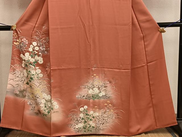 平和屋着物■訪問着 刺繍 菊花文 暈し染め 金彩 正絹 逸品 BAAY0318mz