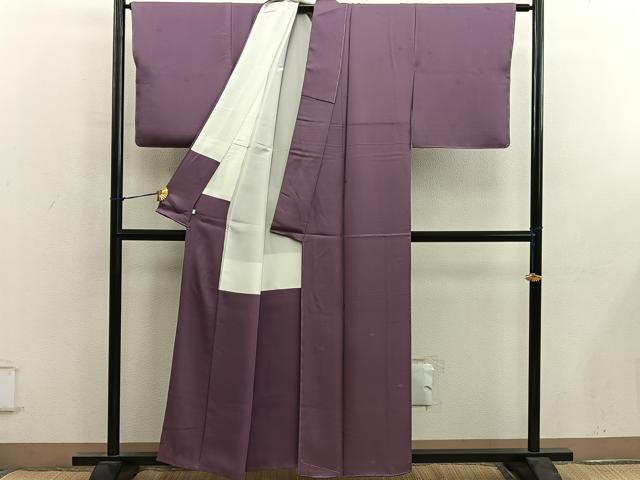 平和屋着物■上質な色無地 草花地紋 煤竹色 正絹 逸品 BAAY0327mz